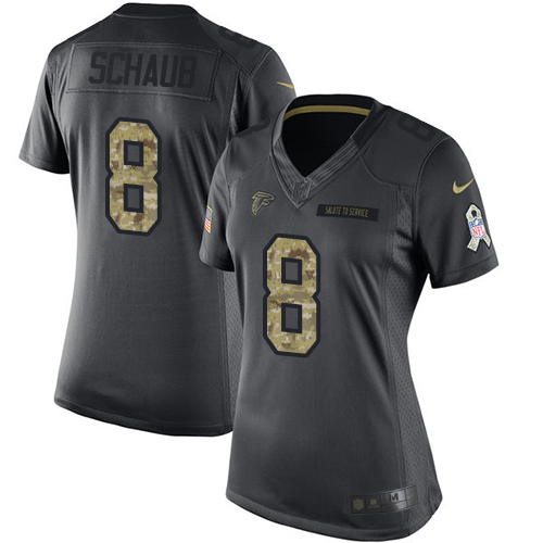 Women's Limited Matt Schaub Nike Jersey Black - #8 2016 Salute to Service NFL Atlanta Falcons